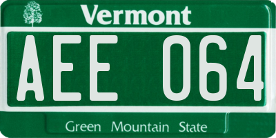 VT license plate AEE064