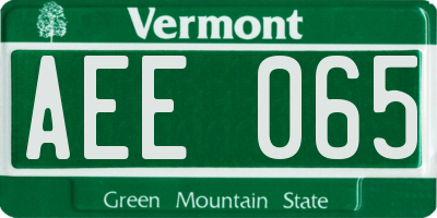 VT license plate AEE065