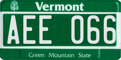VT license plate AEE066