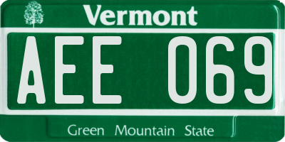 VT license plate AEE069
