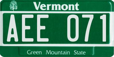VT license plate AEE071