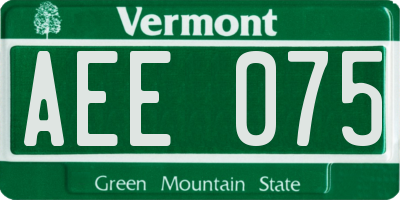 VT license plate AEE075