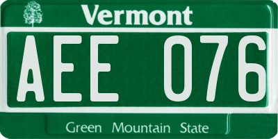 VT license plate AEE076