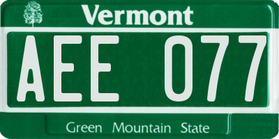VT license plate AEE077