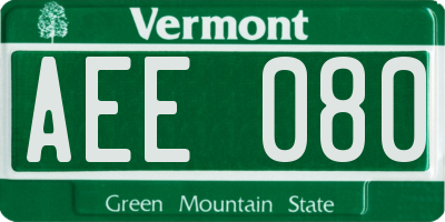 VT license plate AEE080