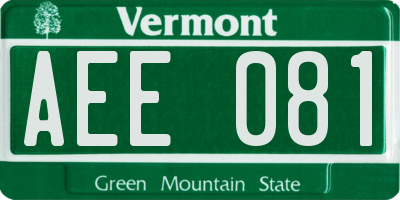 VT license plate AEE081