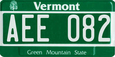VT license plate AEE082