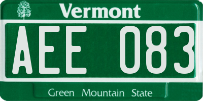 VT license plate AEE083