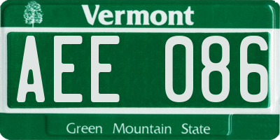 VT license plate AEE086
