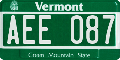 VT license plate AEE087