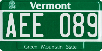 VT license plate AEE089