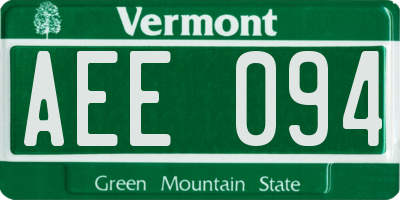 VT license plate AEE094