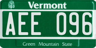 VT license plate AEE096
