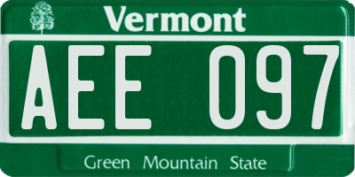 VT license plate AEE097