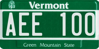 VT license plate AEE100