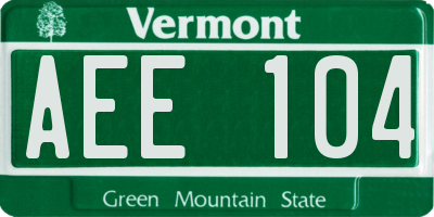 VT license plate AEE104
