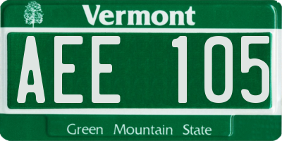 VT license plate AEE105
