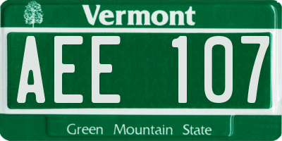 VT license plate AEE107