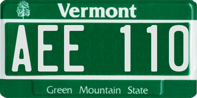 VT license plate AEE110