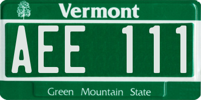 VT license plate AEE111