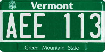 VT license plate AEE113
