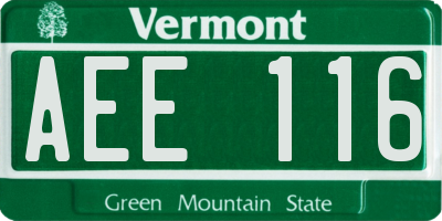 VT license plate AEE116