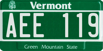 VT license plate AEE119
