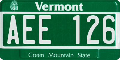 VT license plate AEE126
