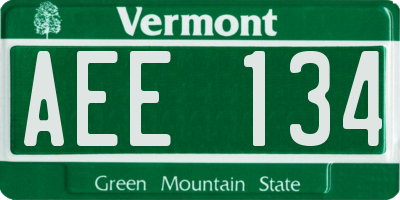 VT license plate AEE134