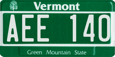 VT license plate AEE140