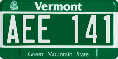 VT license plate AEE141