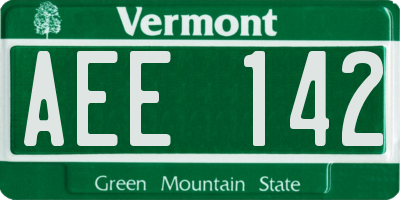 VT license plate AEE142