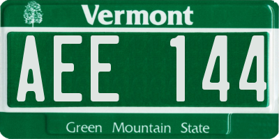 VT license plate AEE144