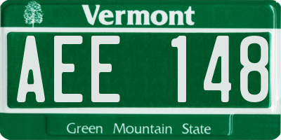 VT license plate AEE148