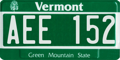 VT license plate AEE152