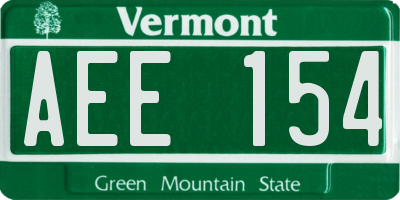 VT license plate AEE154