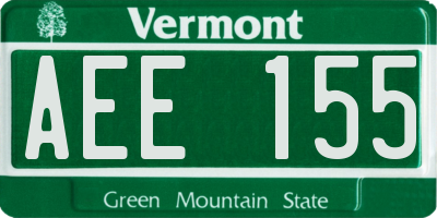 VT license plate AEE155