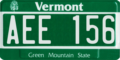 VT license plate AEE156