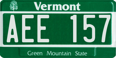 VT license plate AEE157