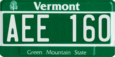 VT license plate AEE160
