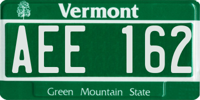 VT license plate AEE162