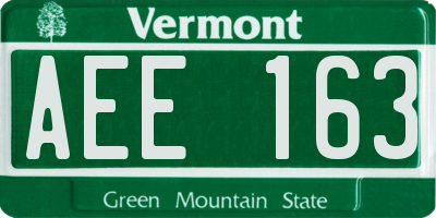 VT license plate AEE163