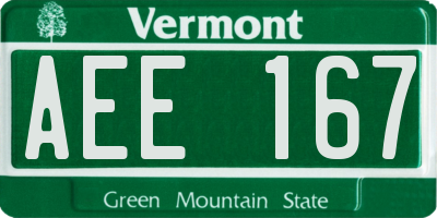 VT license plate AEE167
