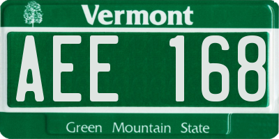 VT license plate AEE168