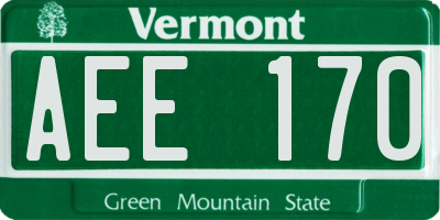 VT license plate AEE170