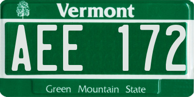 VT license plate AEE172