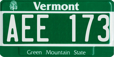 VT license plate AEE173