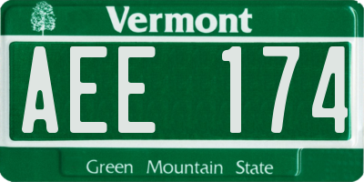 VT license plate AEE174