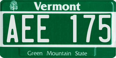 VT license plate AEE175