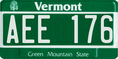 VT license plate AEE176